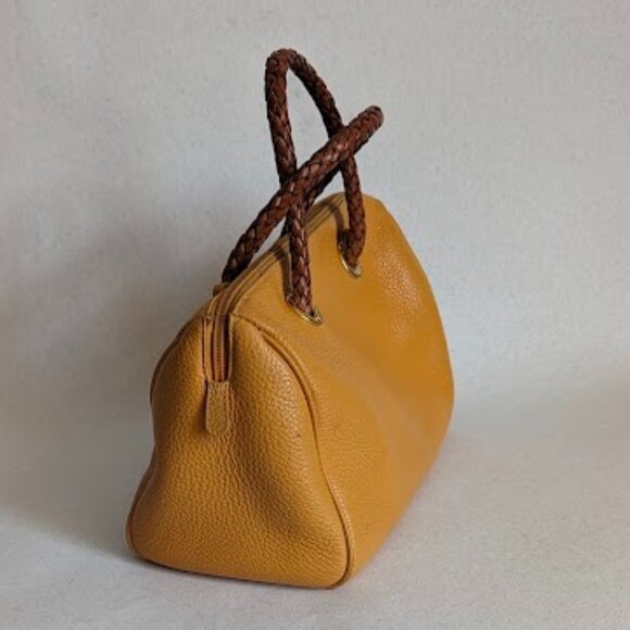 Orange Desmo Italian Leather Handbag - Picture 6 of 14